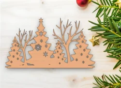 Christmas tree wooden decorations template