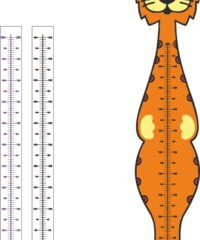 Children Cartoon Animal Lion Kids Growth Chart Height Measure Ruler