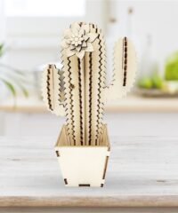 Laser Cut Cactus 3D Wooden Puzzle