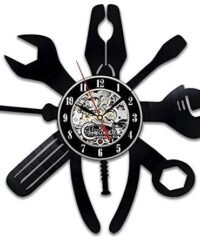 Repair Tools Wrench Pliers Vinyl Record Wall Clock
