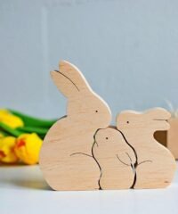 Wooden Bunny Puzzle Bunny Family Easter Kids Gift Toys