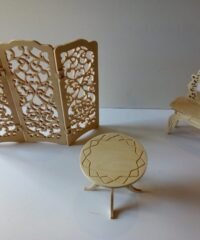 Wooden Room Divider Folding Screen With Furniture Coffee Table Dressing Mirror Table