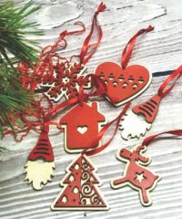 Christmas Decoration Toys Wooden Reindeer Santa Gnome Ornaments