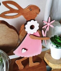 Decorative Bunny With A Flower 4mm 12cm Decorative Bunny With A Flower 4mm 12cm