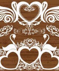 Engrave Swans Decor With Hearts