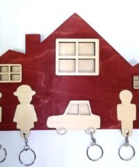 Family Wall Key Holder With Keychains