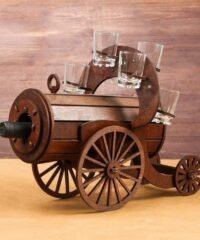 Minibar Carriage With Glasses Home Bars Wooden Bottle Stand