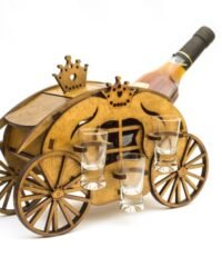 Minibar Carriage With Glasses Home Bars Wooden Bottle Stand