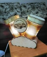 Wooden Harley Davidson Lamp Nightlight