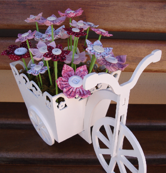 Wooden Tricycle Bike Flower Basket