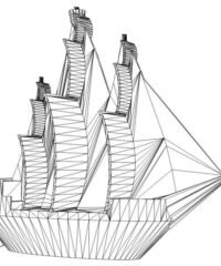 3D illusion led lamp Caribbean Pirate Ship