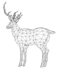 3D illusion led lamp Reindeer