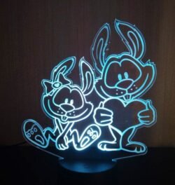 3D illusion led lamp two Rabbit 3D illusion led lamp two Rabbit