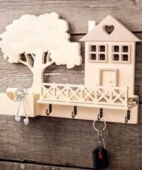 House Shape Key Hanger Shelf Wall Mounted