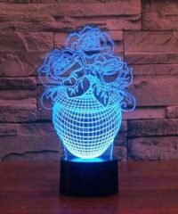 Rose In A Vase 3D Illusion Lamp
