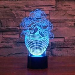 Rose In A Vase 3D Illusion Lamp Rose In A Vase 3D Illusion Lamp