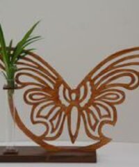 Butterfly Test Tube Bud Flower Vase Wooden Stand