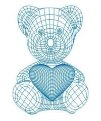 Teddy bear with heart 3d illusion lamp