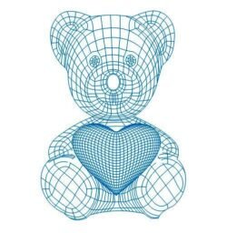 Teddy bear with heart 3d illusion lamp Teddy bear with heart 3d illusion lamp