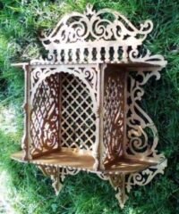 Wooden shelf with house shape