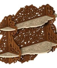 Wooden wall shelves two floors