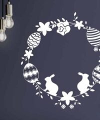Easter wreath with rabbits