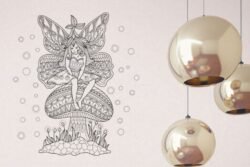 Fairies butterfly on a mushroom Fairies butterfly on a mushroom