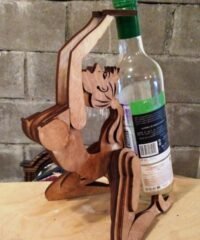 Girl holds bottle of wine