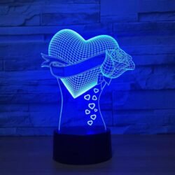 Love Heart Rose 3D Illusion Lamp Love Heart Rose 3D Illusion Lamp