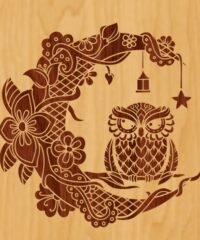 Owl with the moon