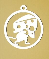 Pieces of cheese on the back of the mouse
