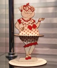 Pig lady napkin holder