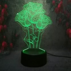 Roses Flower 3D Illusion Lamp Roses Flower 3D Illusion Lamp