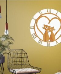Two cat wall clock