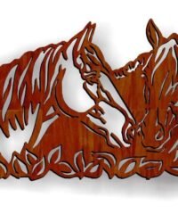 Two horses graze