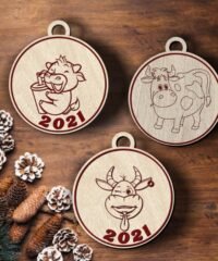 Bull decorated christmas tree