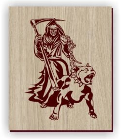 Death with bull dog Death with bull dog