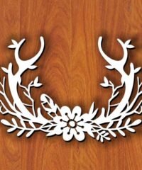 Deer horns with flowers