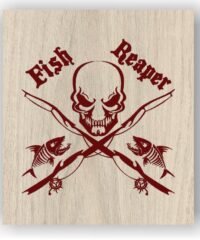 Skull with fishing