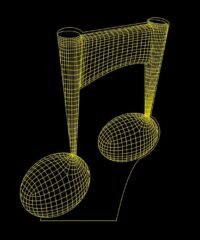 3D illusion led lamp music note
