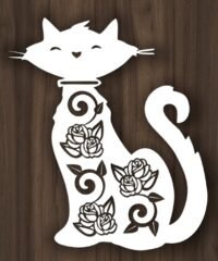 Cat with roses