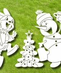 Hare and snowman