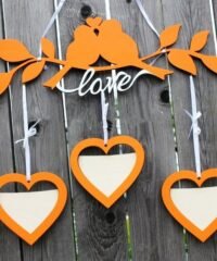 Photo frame birds on a branch