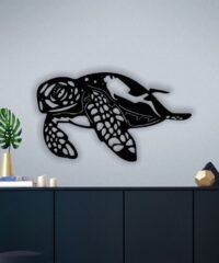 Sea turtle with diver