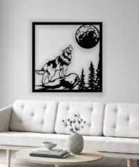 Wolf with moon panel
