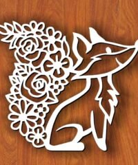 Fox with flower wall decor