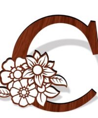 Letter C with flowers