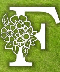 Letter F with flowers