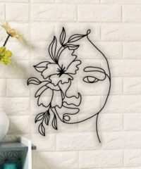 Woman face with flower