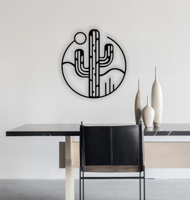 Cactus in the desert wall decor